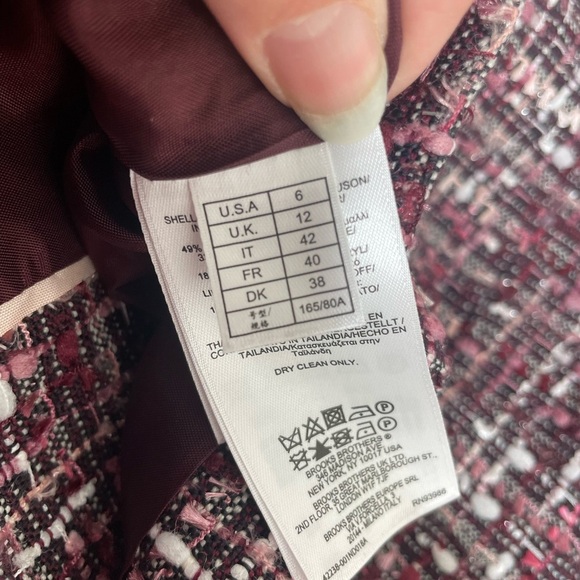 Brooks Brothers Tweed Jacket - Burgundy and White 6 - Picture 3 of 10